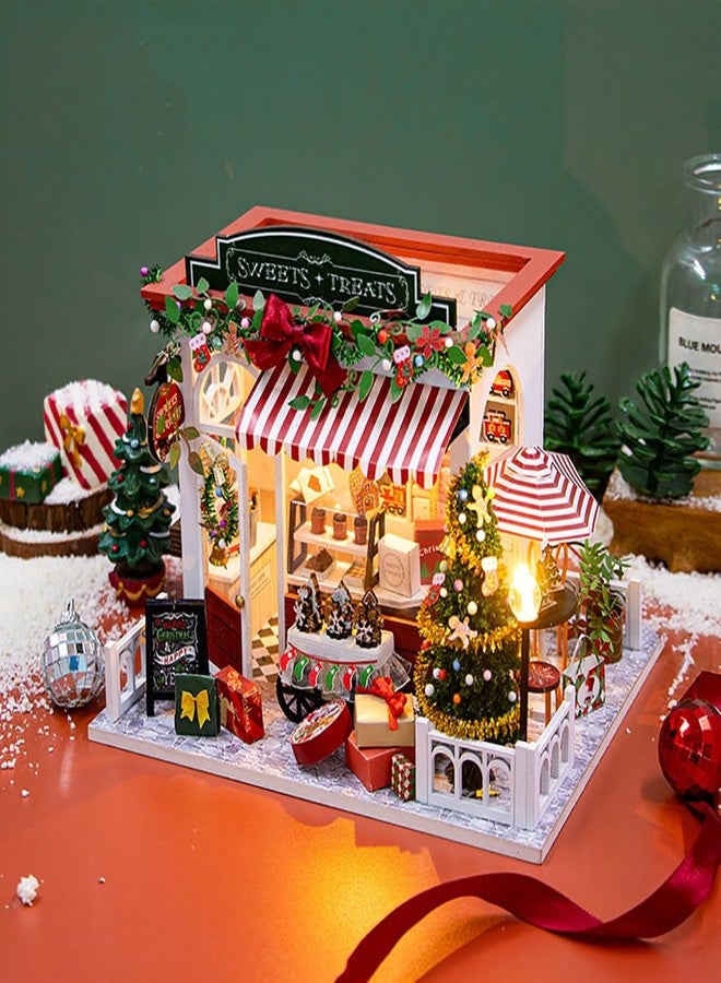 Heligotech DIY Miniature House Kit for Adult and Teens, Christmas Candy House Building Kit for Family and Friends, Mini Wooden Dollhouse Kit for Halloween Christmas Birthday Gifts - Image 2